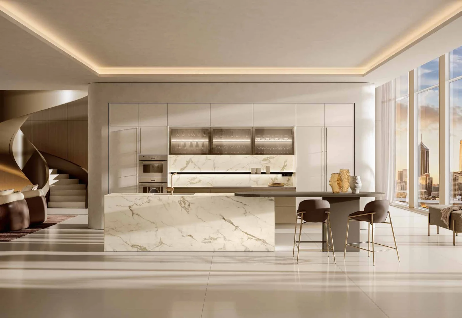 Golden Horizon: vista 1 della composizione MODULA del catalogo Febal Casa