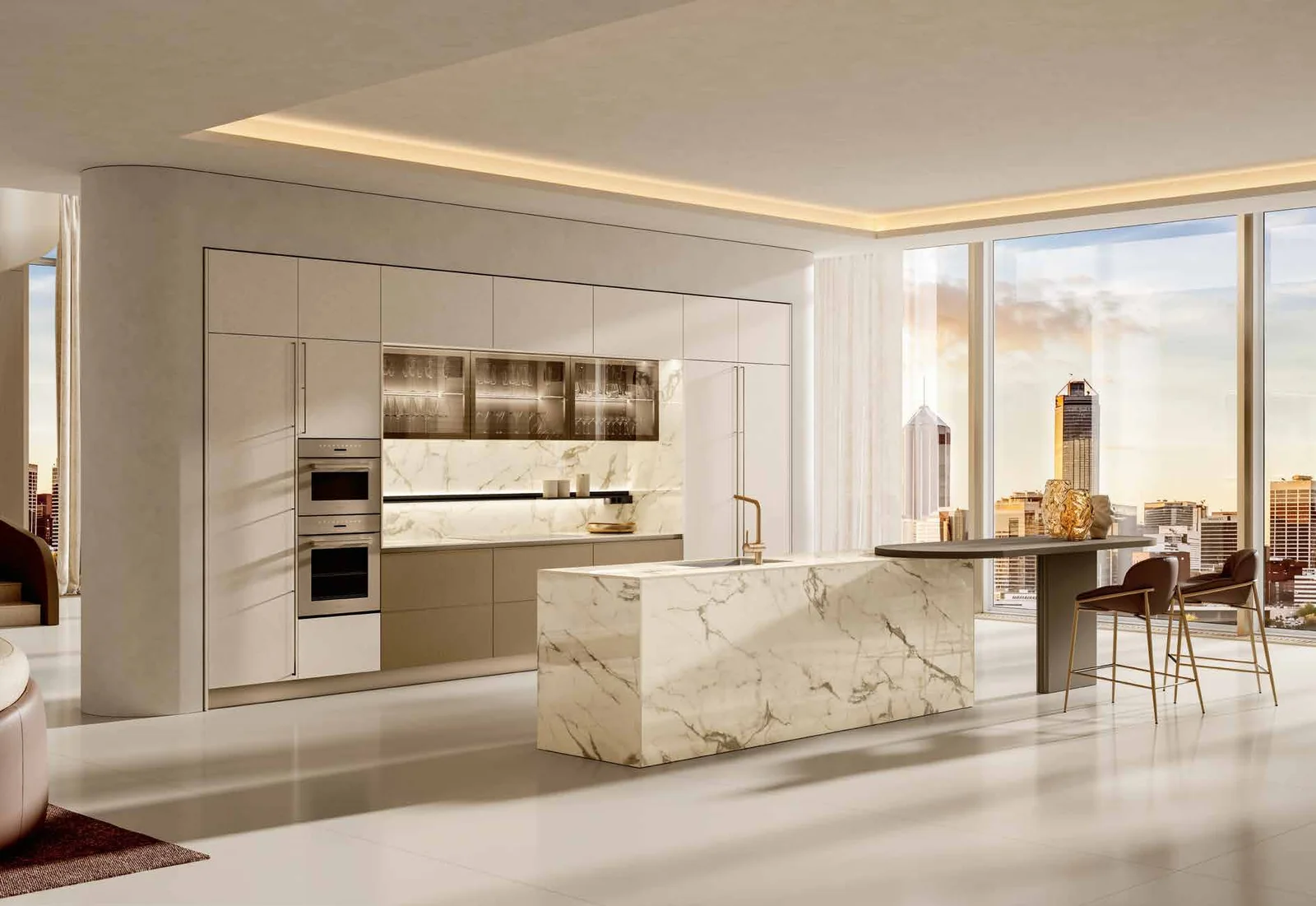 Golden Horizon: vista 2 della composizione MODULA del catalogo Febal Casa