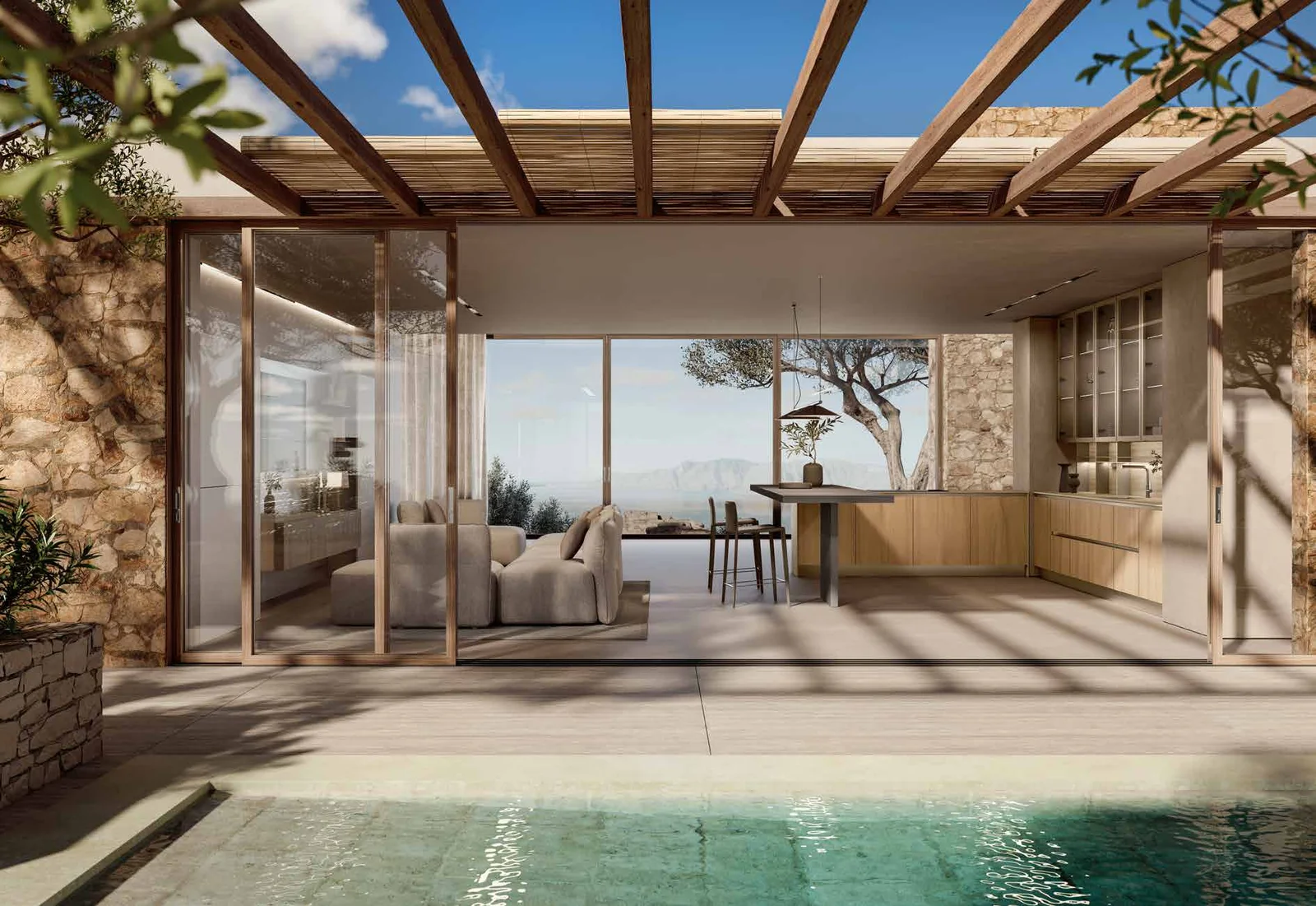 MODULA Mediterranean Essence: cucina e living dal catalogo Febal Casa