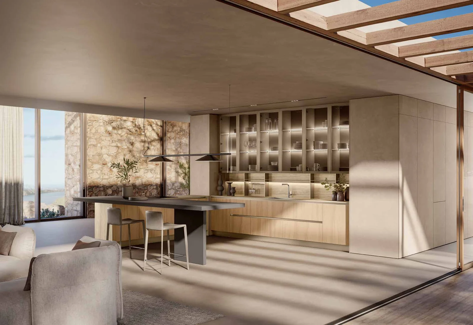 Mediterranean Essence: vista 2 della composizione MODULA del catalogo Febal Casa