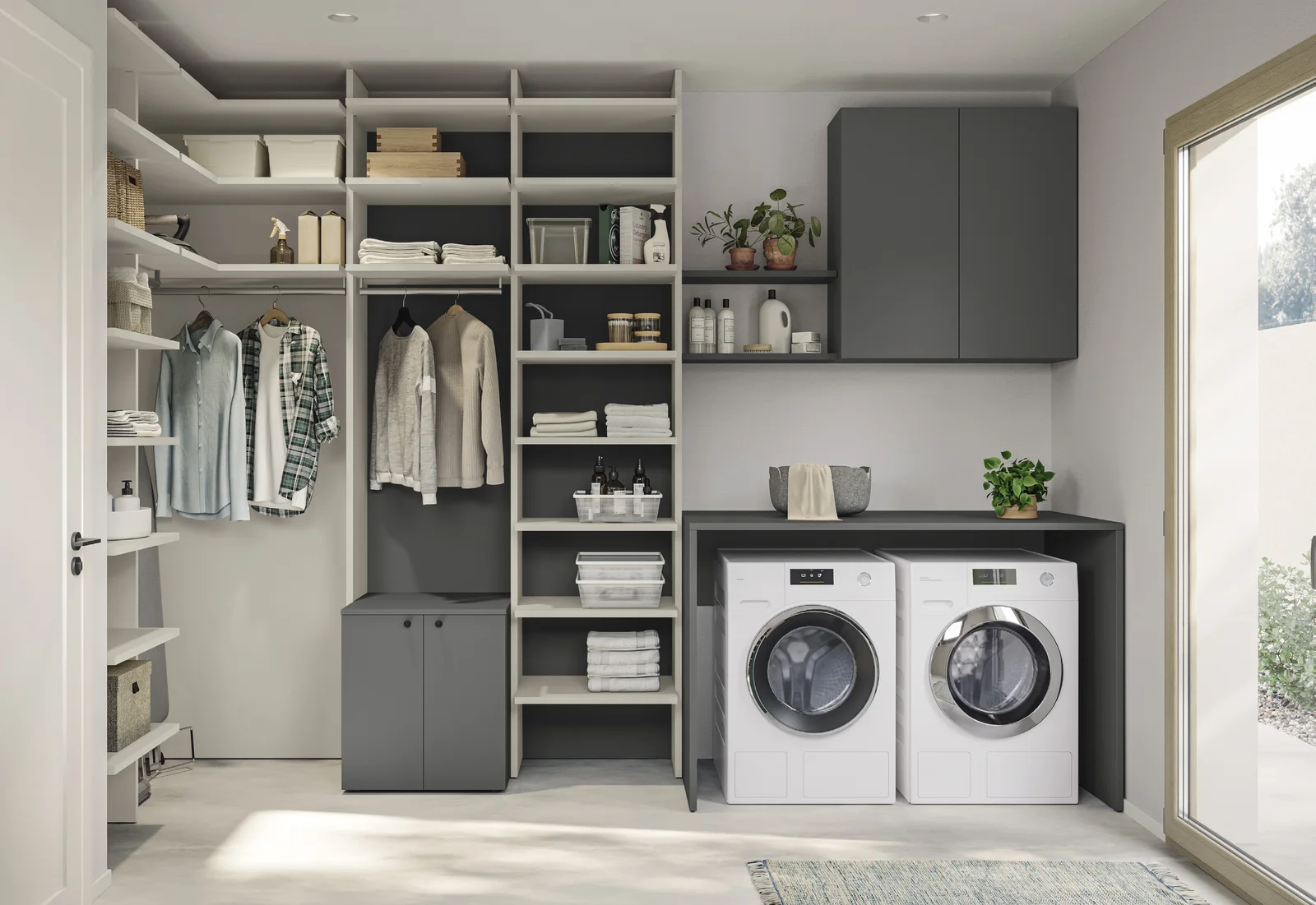 MOMENTI Utility Space, Lavanderie: composizione U108, vista 4
